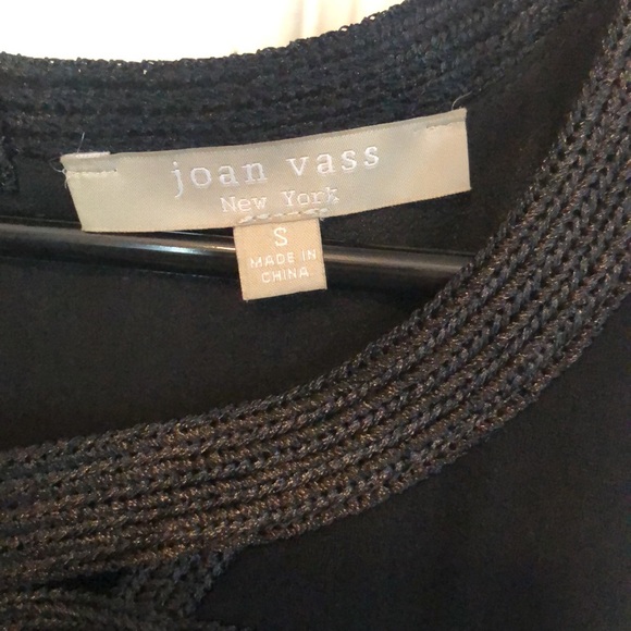 JOAN VASS Black Embroidered Scoopneck Sleeveless Black Midi Dress Women's Small - Picture 3 of 10